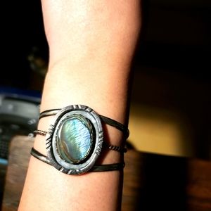 Sterling Silver Abalone Cuff Bracelet